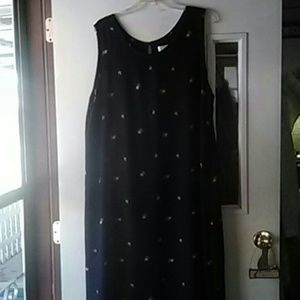 Navy blue floral maxi dress.